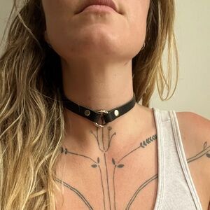 Faux-Leather Choker Necklace